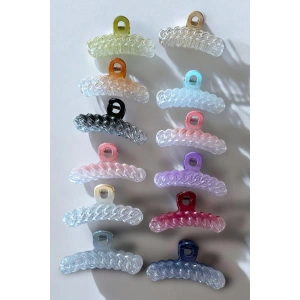 12li Karışık Renk Burgu Detaylı Mandal Toka