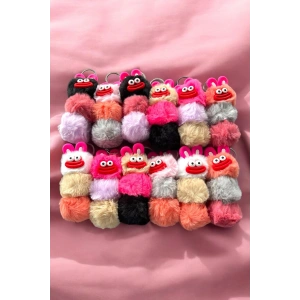 12li Karışık Renk Canavar Figürlü Anahtarlık Set