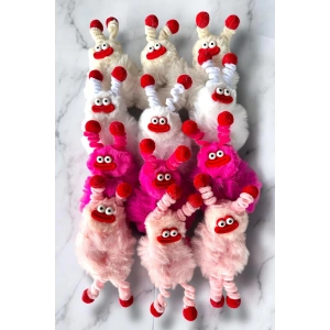 12li Karışık Renk Canavar Figürlü Peluş Simit Toka Set