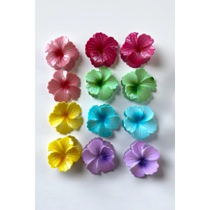 12li Karışık Renk Çiçek Figürlü Mandal Toka Set