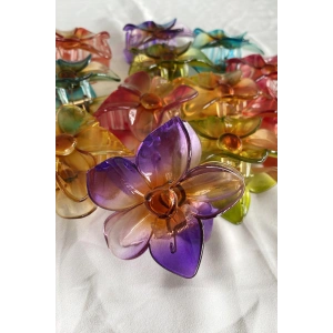 12li Karışık Renk Çiçek Figürlü Toka Set