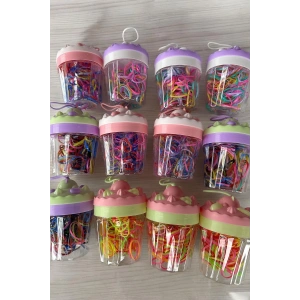 12li Karışık Renk Cupcake Figürlü Perma Lastik Toka Set