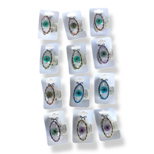 12li Karışık Renk Göz Figürlü Mandal Toka Set