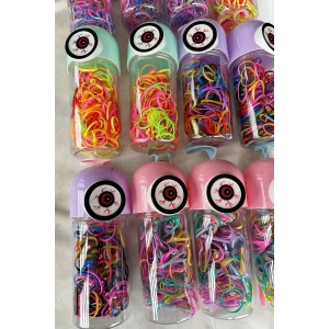 12li Karışık Renk Göz Figürlü Perma Lastik Toka Set