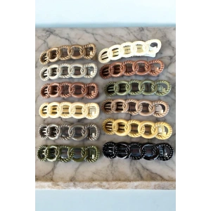 12li Karışık Renk Halka Detaylı Pens Toka Set