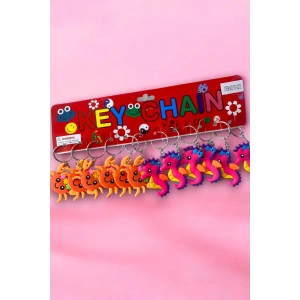 12li Karışık Renk Hayvan Figürlü Anahtarlık Set