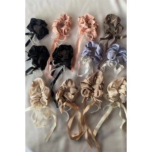 12li Karışık Renk İnci Detaylı Simit Toka Set