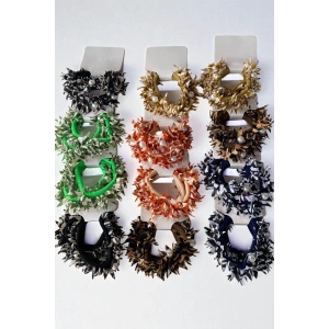 12li Karışık Renk İnci Detaylı Simit Toka Set