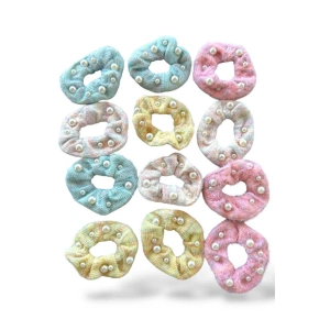 12li Karışık Renk İnci Detaylı Simit Toka Set