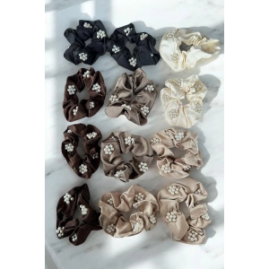 12li Karışık Renk İnci Detaylı Simit Toka Set