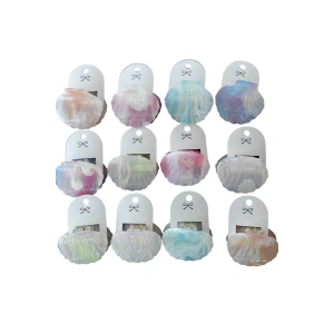 12li Karışık Renk İstiridye Figürlü Mandal Toka Set