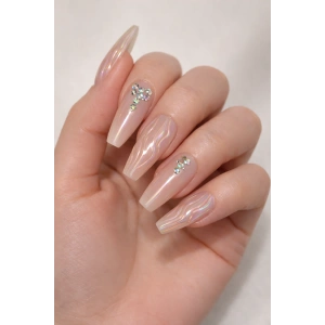 12li Karışık Renk Jel Görünümlü Takma Tırnak (Yapıştırıcılı)