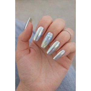 12li Karışık Renk Jel Görünümlü Takma Tırnak (Yapıştırıcılı)