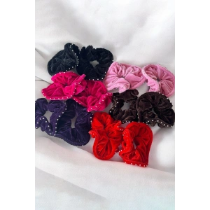 12li Karışık Renk Kadife Simit Toka Set