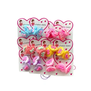 12li Karışık Renk Kalp Ve Kurdele Figürlü Lastik Toka Set