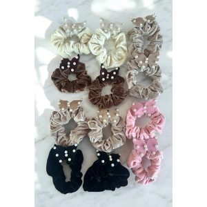 12li Karışık Renk Kelebek Figürlü İnci Detaylı Simit Toka Set