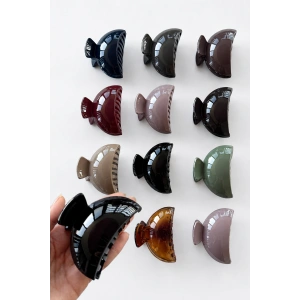 12li  Karışık Renk Kemik Mandal Toka Set