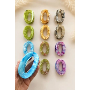 12li  Karışık Renk Kemik Mandal Toka Set