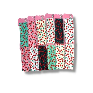 12li Karışık Renk Kiraz Desenli Saç Bandı