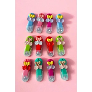 12li Karışık Renk Kiraz Figürlü Tırnak Makası Set