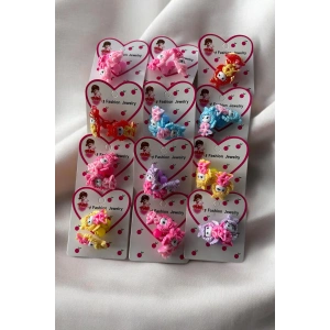 12li Karışık Renk Kız Çocuk Lastik Toka Set