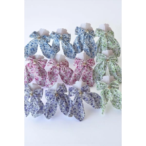 12li Karışık Renk Kurdele Figürlü İnci Detaylı Otomat Toka Set