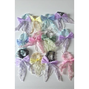 12li Karışık Renk Kurdele Figürlü Lastik Toka Set