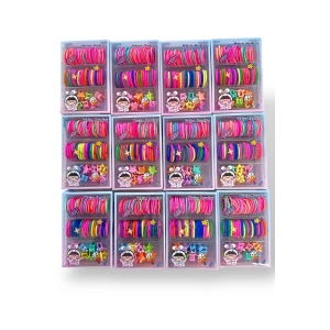 12li Karışık Renk Kutulu Lastik Toka Set