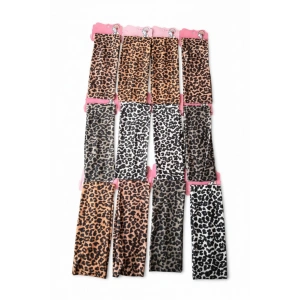 12li Karışık Renk Leopar Desenli Saç Bandı