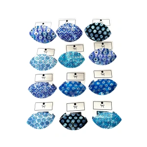 12li Karışık Renk Nazar Boncuk Figürlü Mandal Toka Set