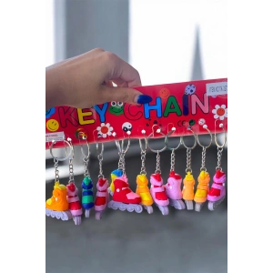 12li Karışık Renk Paten Figürlü Anahtarlık Set