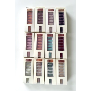 12li Karışık Renk Takma Tırnak Set