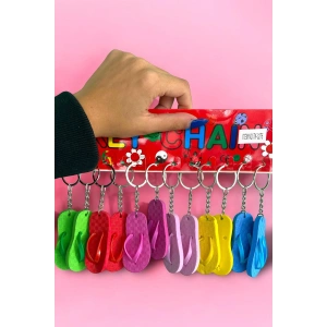 12li Karışık Renk Terlik Figürlü Anahtarlık Set