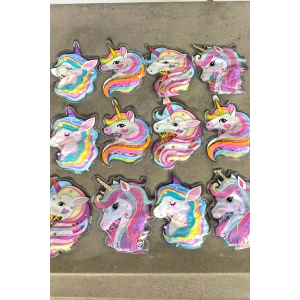 12li Karışık Renk Unicorn Figürlü Lastik Toka Set