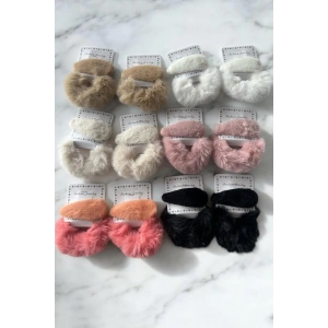 12li Karışık Renk Yan Toka Ve Simit Toka Peluş Toka Set