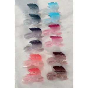 12li Karışık Renk Yaprak Figürlü Mandal Toka Set