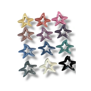 12li Karışık Renk Yıldız Figürlü Mandal Toka Set