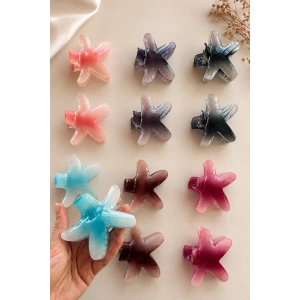 12li Karışık Renk Yıldız Figürlü Mandal Toka Set