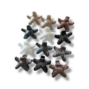 12li Karışık Renk Yıldız Figürlü Mandal Toka Set