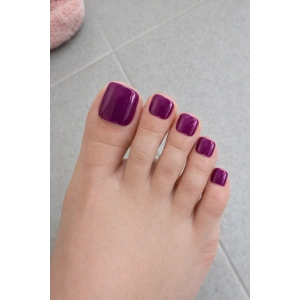 12li Koyu Mor Renk Ayak Takma Tırnak (Yapıştırıcılı)
