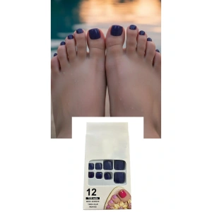 12li Lacivert Renk Takma Tırnak Set (Yapıştırıcılı)
