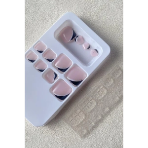 12li Pembe Ve Siyah Renk Ayak Takma Tırnak