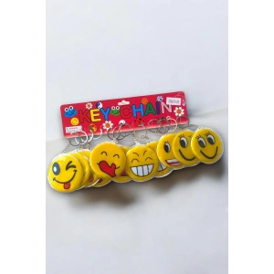 12li Sarı Renk Emoji Figürlü Anahtarlık Set