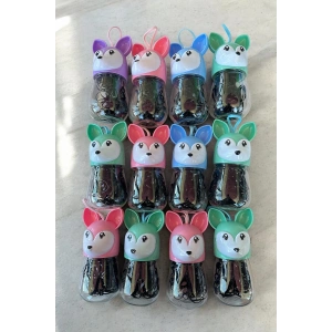 12li Siyah Renk Köpek Figürlü Lastik Toka Set