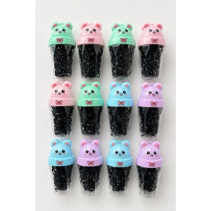 12li Siyah Renk Perma Lastik Toka Set