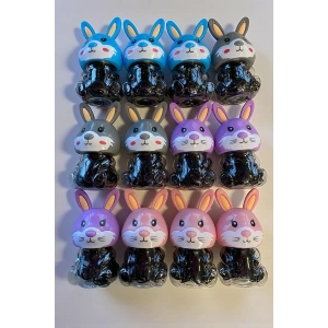 12li Siyah Renk Tavşan Figürlü Lastik Toka Set