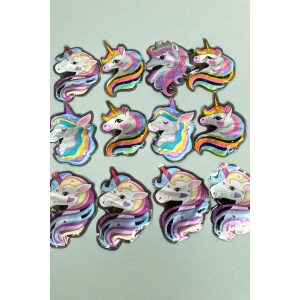 12li Siyah Renk Unicorn Figürlü Lastik Toka Set
