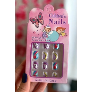 12´li Karışık Figürlü Çocuk Takma Tırnak