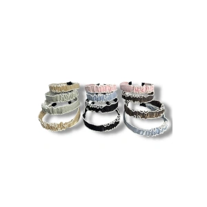 12´li Karışık Renk İnci Detaylı Taç Set