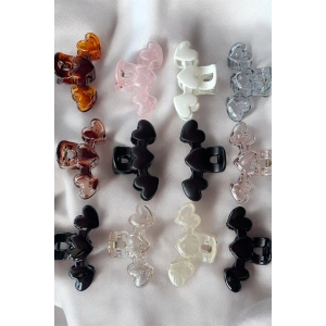 12´li Karışık Renk Kalp Figürlü Mandal Toka Set